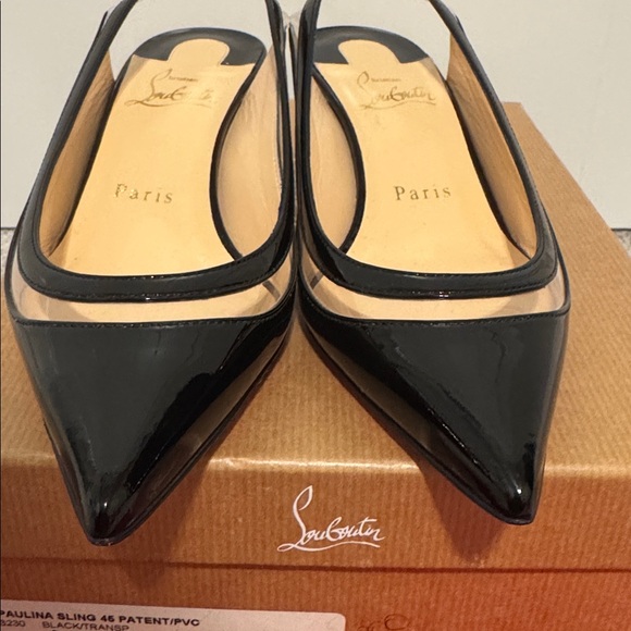 AUTHENTIC Christian Louboutin -Black Slingback Heels - Picture 9 of 13